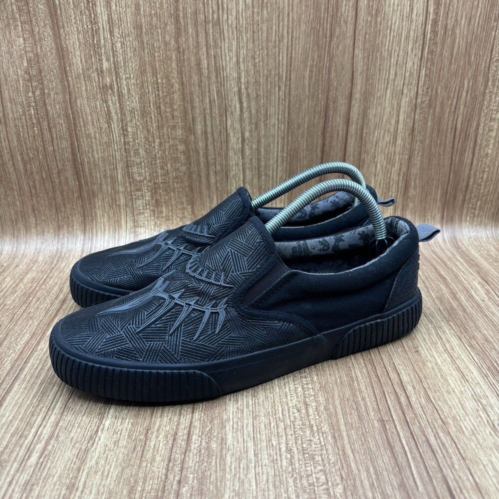 Marvel Black Panther Sneaker Sz 9 Low Top Slip On Casual Athleisure Ground Up - Picture 3 of 8